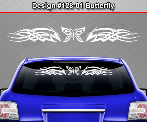 Design #128 Butterfly - Windshield Window Tribal Celtic Knot Vinyl Sticker Decal Graphic Banner 36"x4.25"+