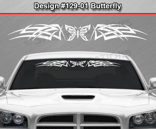 Design #129 Butterfly - Windshield Window Tribal Celtic Knot Vinyl Sticker Decal Graphic Banner 36"x4.25"+