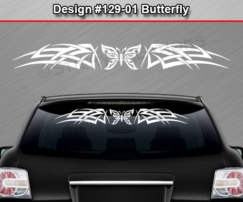 Design #129 Butterfly - Windshield Window Tribal Celtic Knot Vinyl Sticker Decal Graphic Banner 36"x4.25"+