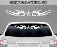Design #133 Nautical Star - Windshield Window Tribal Thorns Vinyl Sticker Decal Graphic Banner 36"x4.25"+