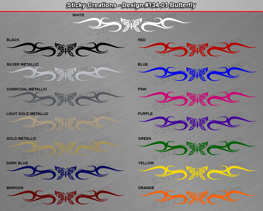 Design #134 Butterfly - Windshield Window Tribal Curls Vinyl Sticker Decal Graphic Banner 36"x4.25"+