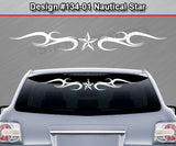 Design #134 Nautical Star - Windshield Window Tribal Curl Vinyl Sticker Decal Graphic Banner 36"x4.25"+