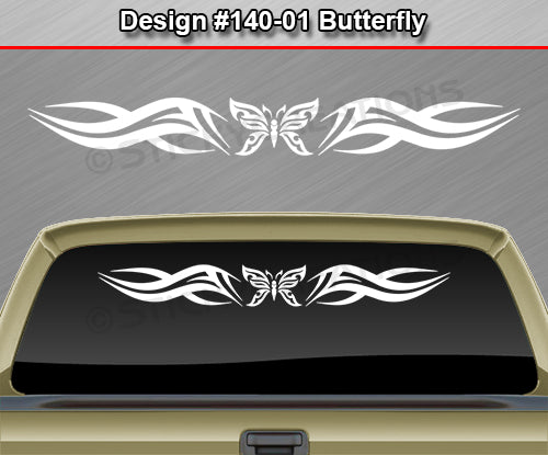 Design #140 Butterfly - Windshield Window Tribal Accent Vinyl Sticker Decal Graphic Banner 36"x4.25"+