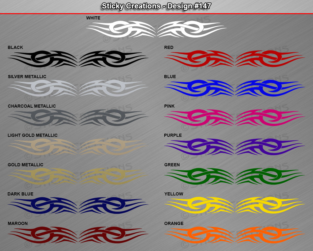 Design #147 - 36"x4.25" + Windshield Window Tribal Accent Vinyl Sticker Decal Graphic Banner