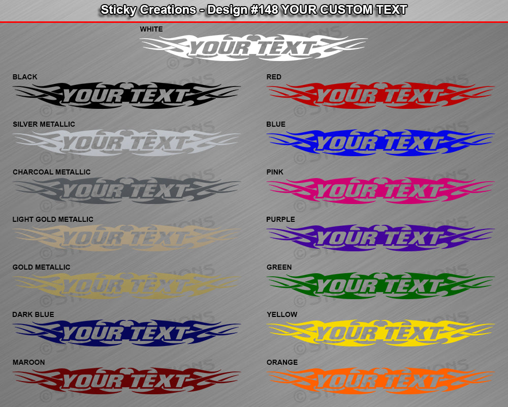 Design #148 Your Text - Custom Personalized Windshield Window Tribal Flame Vinyl Sticker Decal Graphic Banner 36"x4.25"+