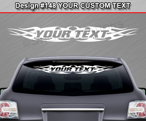 Design #148 Your Text - Custom Personalized Windshield Window Tribal Flame Vinyl Sticker Decal Graphic Banner 36"x4.25"+