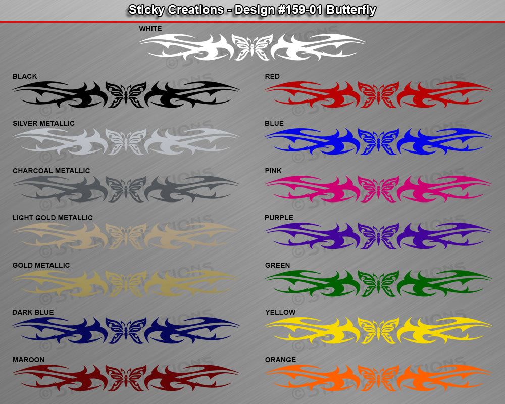 Design #159 Butterfly - Windshield Window Tribal Thorns Vinyl Sticker Decal Graphic Banner 36"x4.25"+
