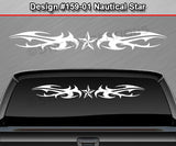 Design #159 Nautical Star - Windshield Window Tribal Thorns Vinyl Sticker Decal Graphic Banner 36"x4.25"+