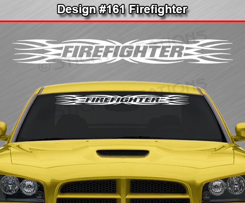 Design #161 Firefighter - Windshield Window Tribal Flame Vinyl Sticker Decal Graphic Banner 36"x4.25"+