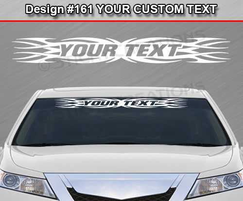 Design #161 Your Text - Custom Personalized Windshield Window Tribal Flame Vinyl Sticker Decal Graphic Banner 36"x4.25"+