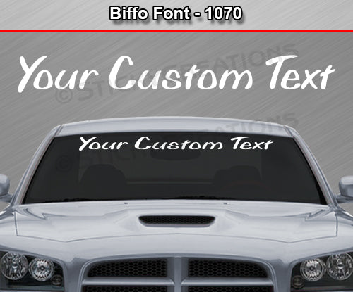 Biffo Font #1070 - Custom Personalized Your Text Letters Windshield Window Vinyl Sticker Decal Graphic Banner 36"x4.25"+