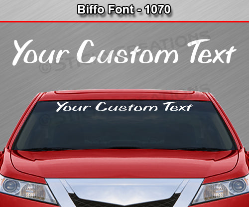 Biffo Font #1070 - Custom Personalized Your Text Letters Windshield Window Vinyl Sticker Decal Graphic Banner 36"x4.25"+