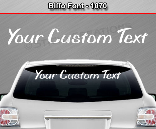 Biffo Font #1070 - Custom Personalized Your Text Letters Windshield Window Vinyl Sticker Decal Graphic Banner 36"x4.25"+