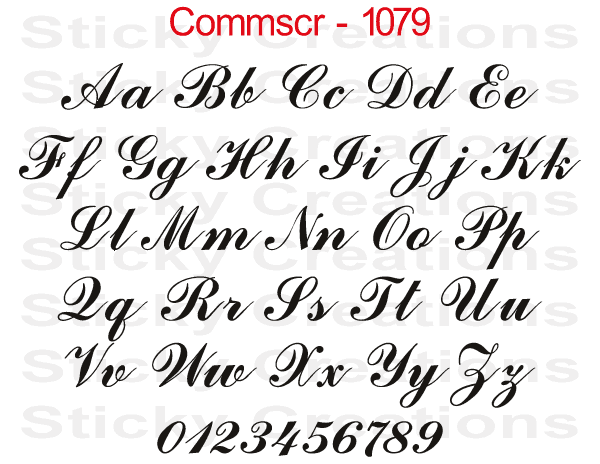 Comm Script Font #1079 - Custom Personalized Your Text Letters Preview