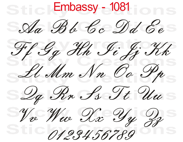Embassy Font #1081 - Custom Personalized Your Text Letters Preview