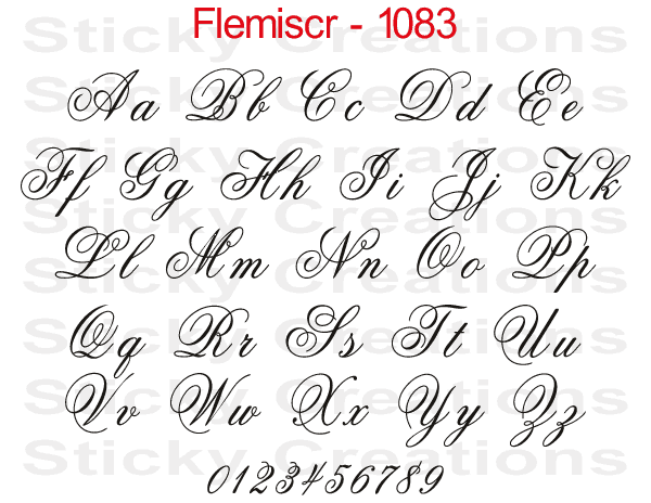 Flemi Script Font #1083 - Custom Personalized Your Text Letters Preview