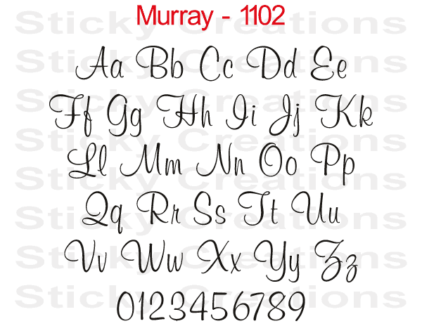 Murray Font #1102 - Custom Personalized Your Text Letters Preview