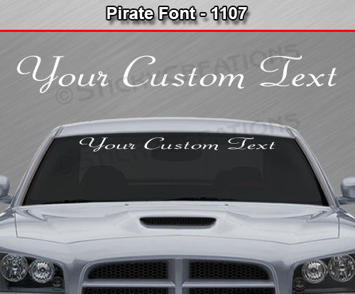 Pirate Font #1107 - Custom Personalized Your Text Letters Windshield Window Vinyl Sticker Decal Graphic Banner 36"x4.25"+