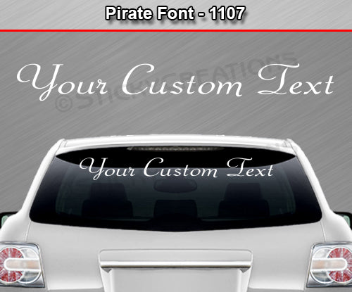 Pirate Font #1107 - Custom Personalized Your Text Letters Windshield Window Vinyl Sticker Decal Graphic Banner 36"x4.25"+