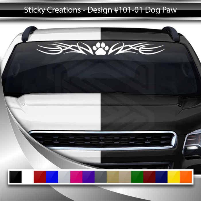 Dog Paw Print Decals 36"x4.25"