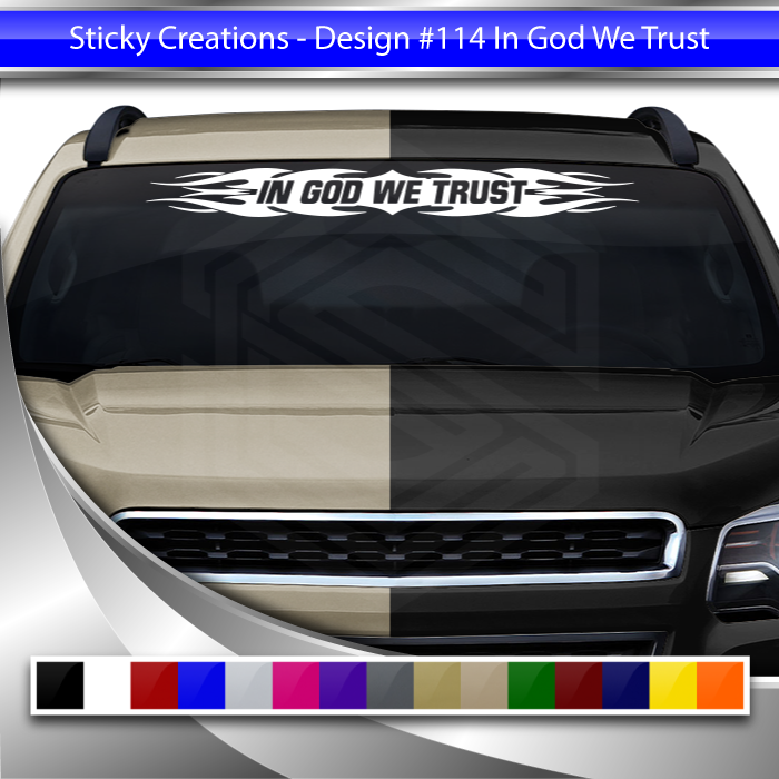 In God We Trust Design Decals 36"x4.25"