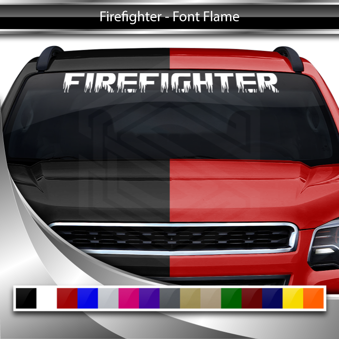 Firefighter Text Decals 36"x4.25"