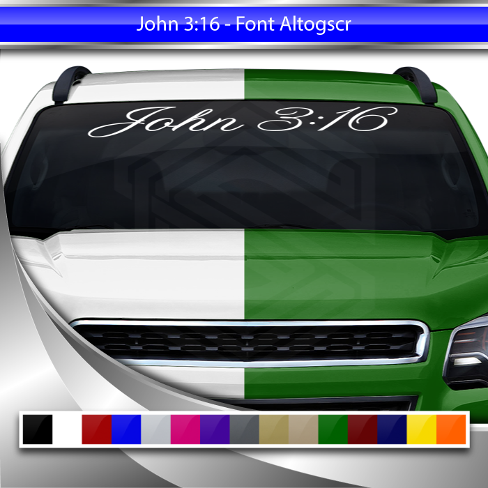 John 3:16 Text Decals 36"x4.25"