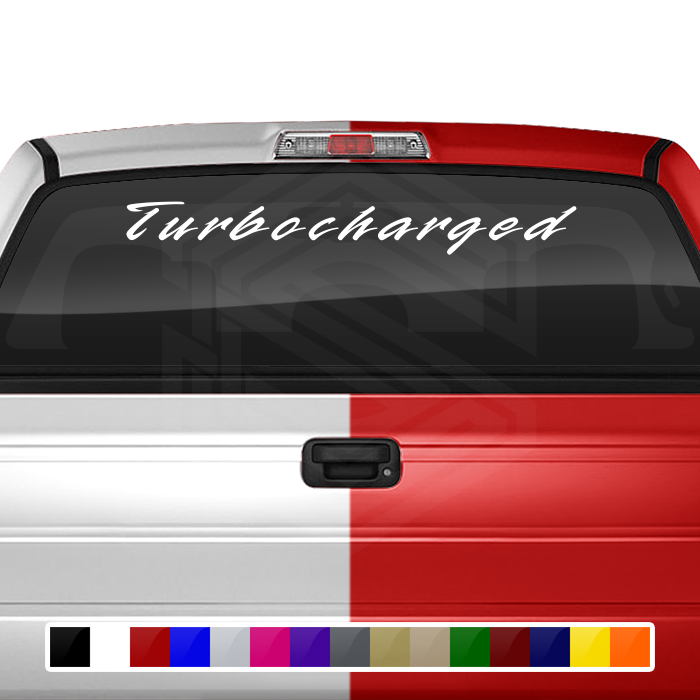 Turbocharged Text Decals 36"x4.25"
