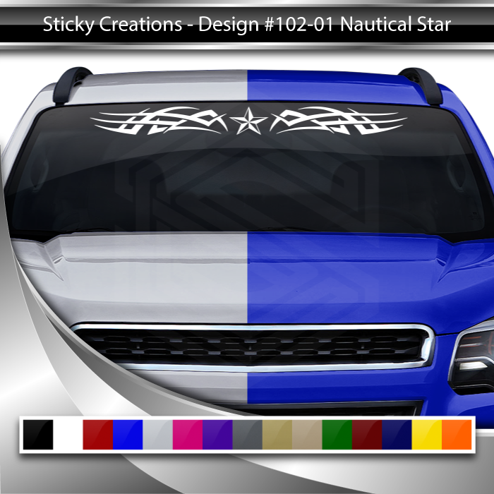 #102 NAUTICAL STAR Decal Sticker Windshield Window Vinyl Graphic Banner Decoration Tribal Decor Design 36"x4.25"+