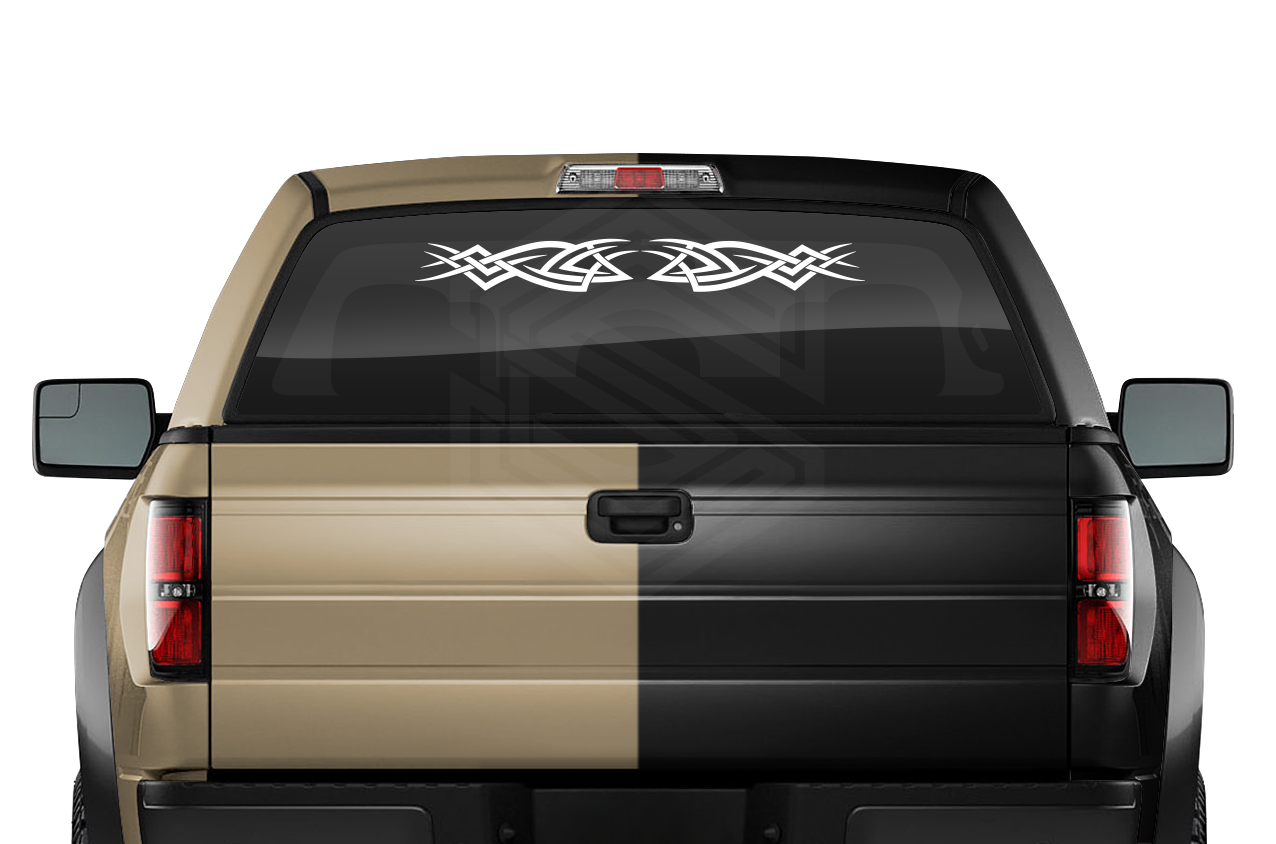 Design #104 Tribal Celtic Knot Decal Sticker Windshield Window Vinyl Graphic Banner Decoration 36"x4.25"+