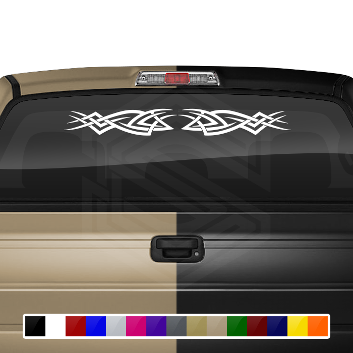 Design #104 Tribal Celtic Knot Decal Sticker Windshield Window Vinyl Graphic Banner Decoration 36"x4.25"+