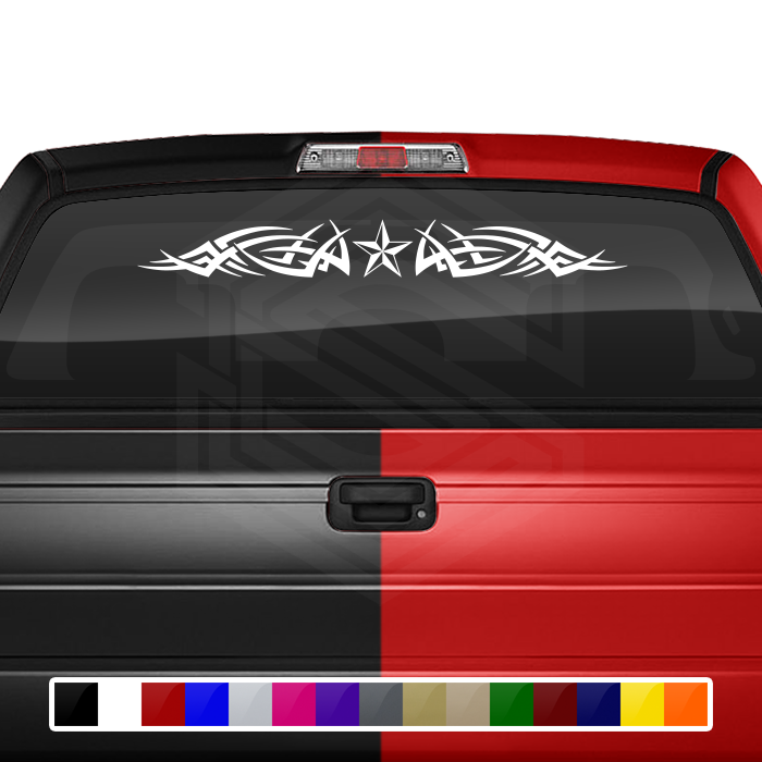 #105 NAUTICAL STAR Decal Sticker Windshield Window Vinyl Graphic Banner Decoration Tribal Spikes Design 36"x4.25"+