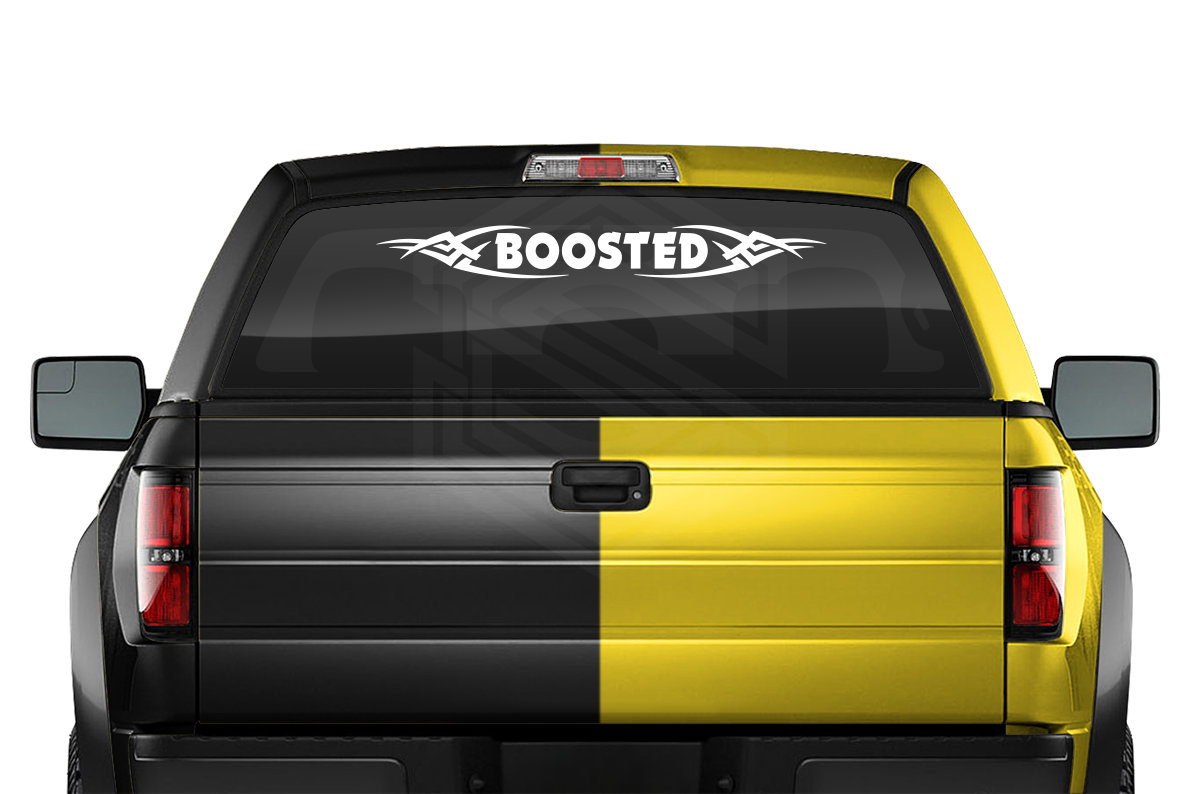#106 BOOSTED Decal Sticker Windshield Window Vinyl Graphic Banner Decoration Tribal Accent Design 36"x4.25"+