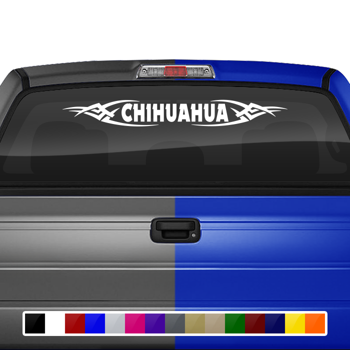 #106 CHIHUAHUA CHIH Mexico Decal Sticker Windshield Window Vinyl Graphic Banner Decoration Tribal Accent Design 36"x4.25"+