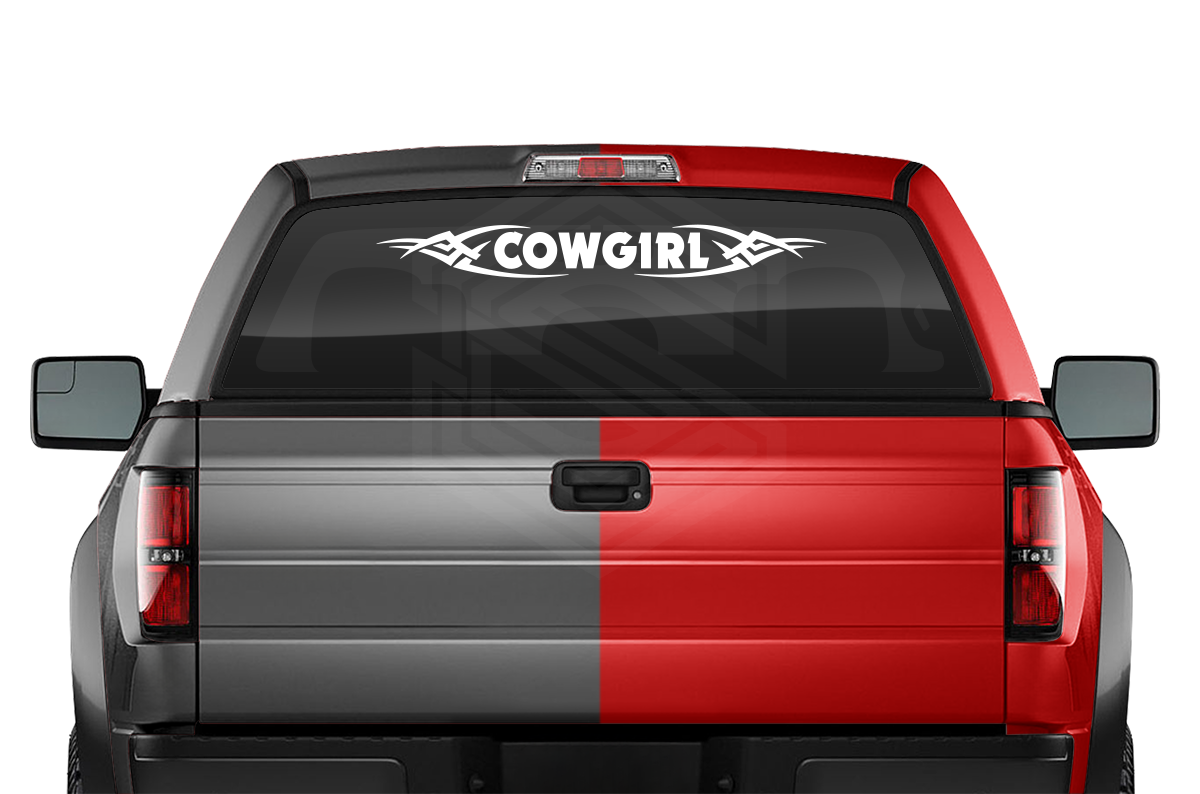 #106 COWGIRL Decal Sticker Windshield Window Vinyl Graphic Banner Decoration Tribal Accent Design 36"x4.25"+