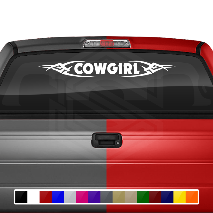 #106 COWGIRL Decal Sticker Windshield Window Vinyl Graphic Banner Decoration Tribal Accent Design 36"x4.25"+