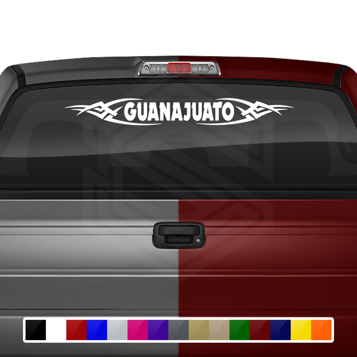 #106 GUANAJUATO GTO Mexico Decal Sticker Windshield Window Vinyl Graphic Banner Decoration Tribal Accent Design 36"x4.25"+