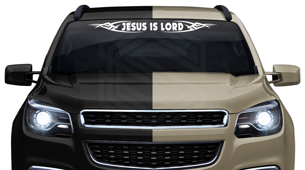 #106 JESUS IS LORD Decal Sticker Windshield Window Vinyl Graphic Banner Decoration Tribal Accent Design 36"x4.25"+