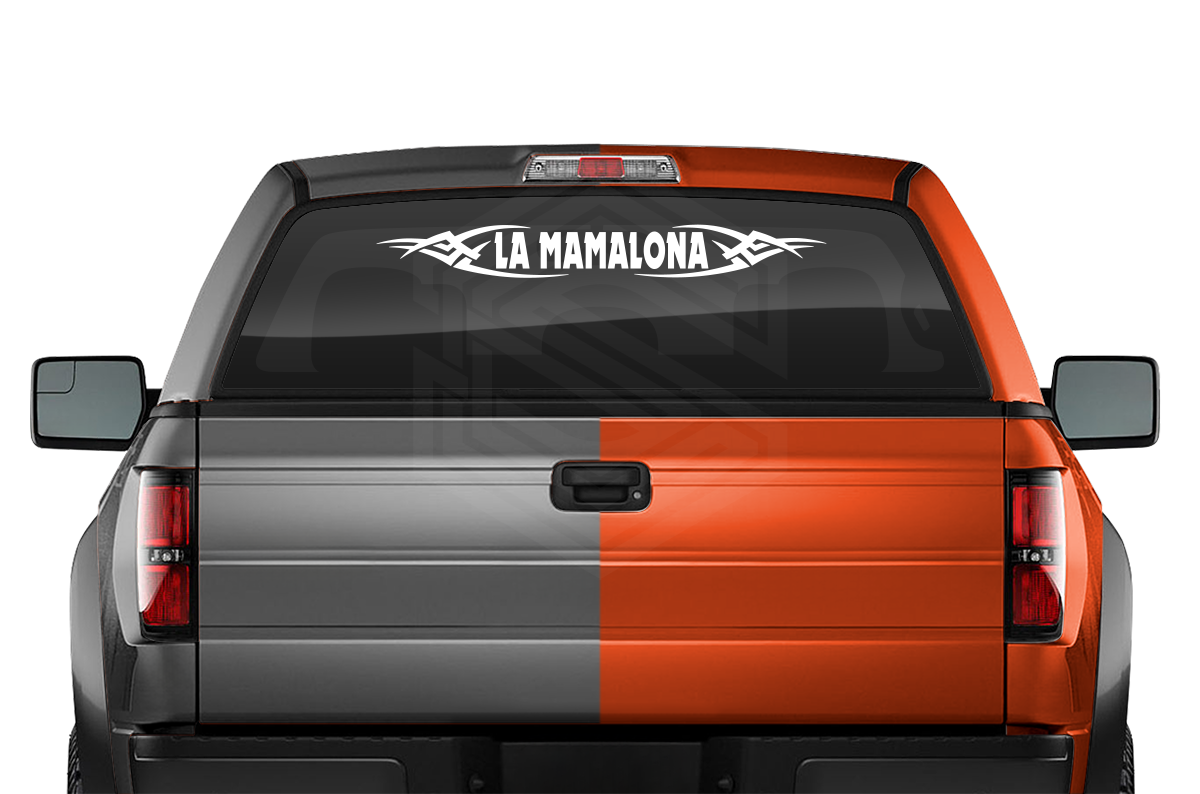 #106 LA MAMALONA Decal Sticker Windshield Window Vinyl Graphic Banner Decoration Tribal Accent Design 36"x4.25"+