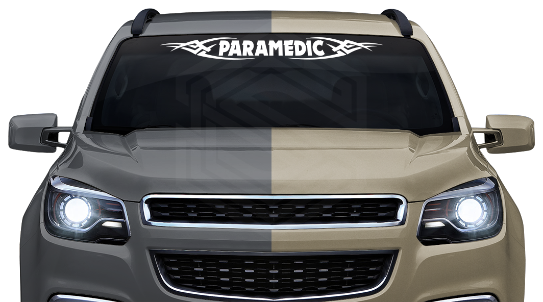 #106 PARAMEDIC Decal Sticker Windshield Window Vinyl Graphic Banner Decoration Tribal Accent Design 36"x4.25"+