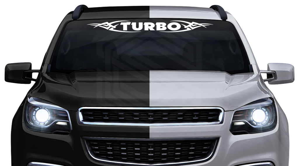 #106 TURBO Decal Sticker Windshield Window Vinyl Graphic Banner Decoration Tribal Accent Design 36"x4.25"+