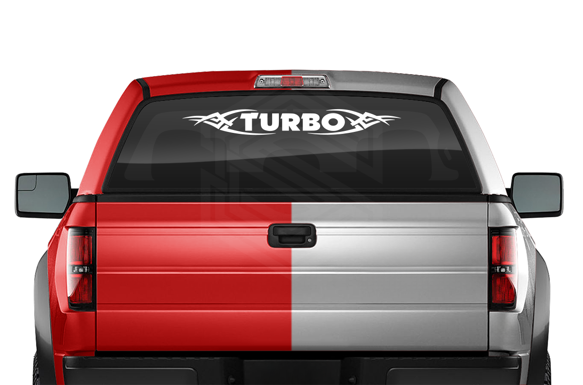 #106 TURBO Decal Sticker Windshield Window Vinyl Graphic Banner Decoration Tribal Accent Design 36"x4.25"+