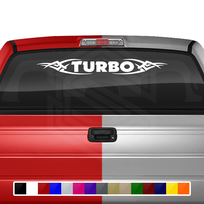 #106 TURBO Decal Sticker Windshield Window Vinyl Graphic Banner Decoration Tribal Accent Design 36"x4.25"+