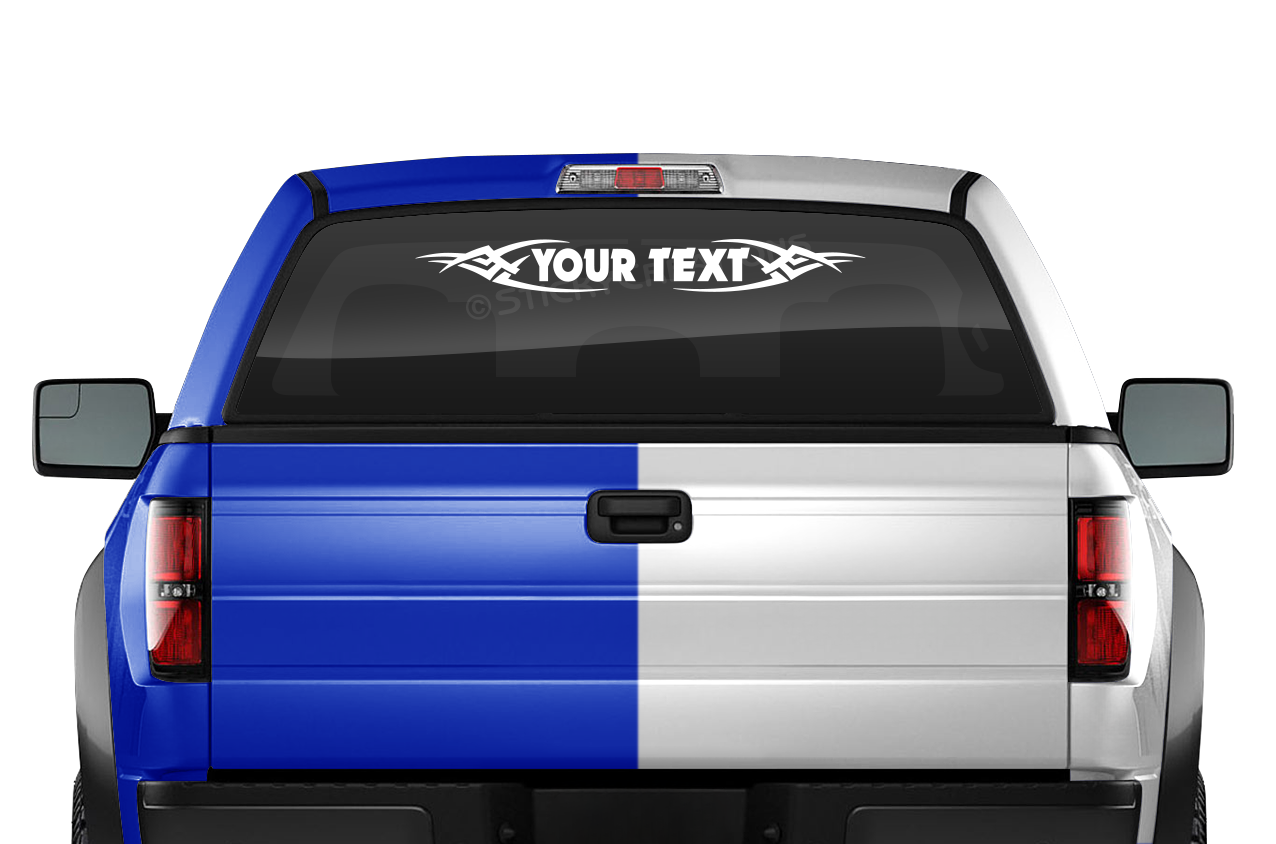 #106 Custom Text Personalized Decal Sticker Windshield Window Vinyl Graphic Banner Decoration Tribal Accent Design 36"x4.25"+