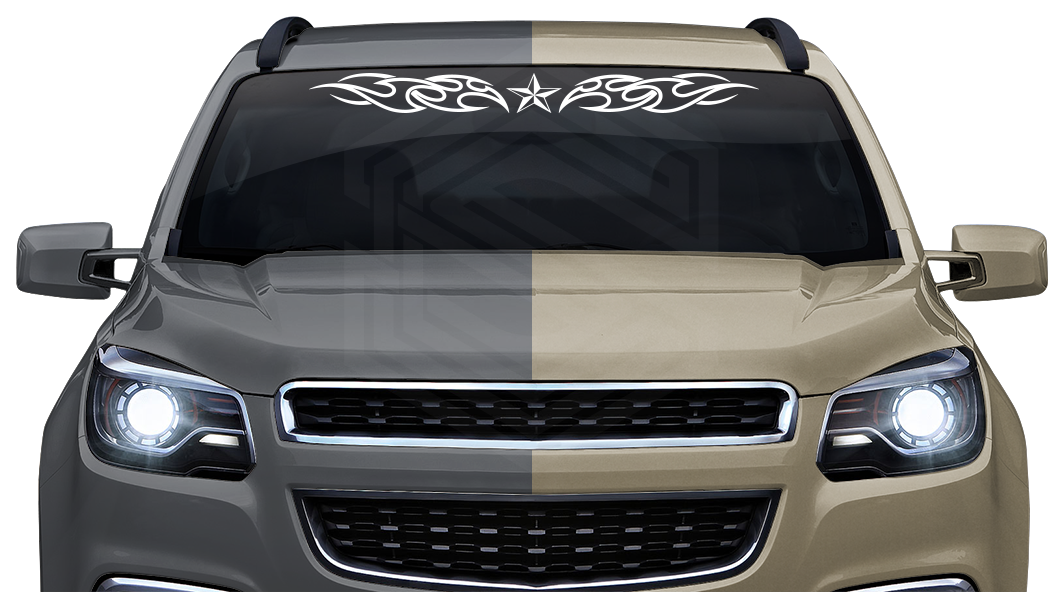#107 NAUTICAL STAR Decal Sticker Windshield Window Vinyl Graphic Banner Decoration Tribal Flame Design 36"x4.25"+