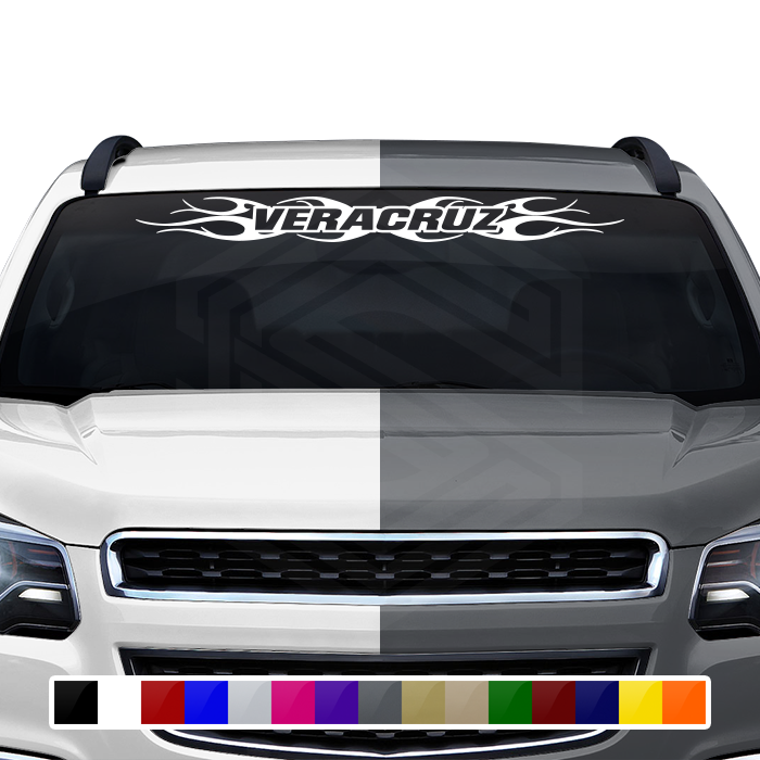 #108 VERACRUZ VER Mexico Decal Sticker Windshield Window Vinyl Graphic Banner Decoration Tribal Flame Design 36"x4.25"+