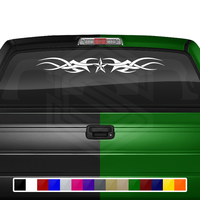 #110 NAUTICAL STAR Decal Sticker Windshield Window Vinyl Graphic Banner Decoration Tribal Accent Design 36"x4.25"+