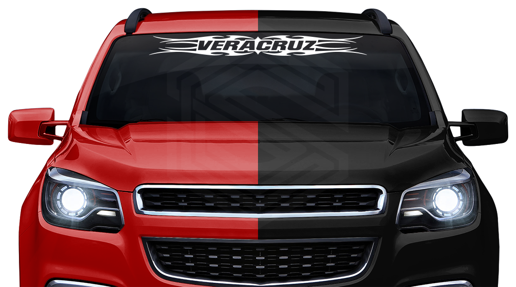 #113 VERACRUZ VER Mexico Decal Sticker Windshield Window Vinyl Graphic Banner Decoration Tribal Flame Design 36"x4.25"+