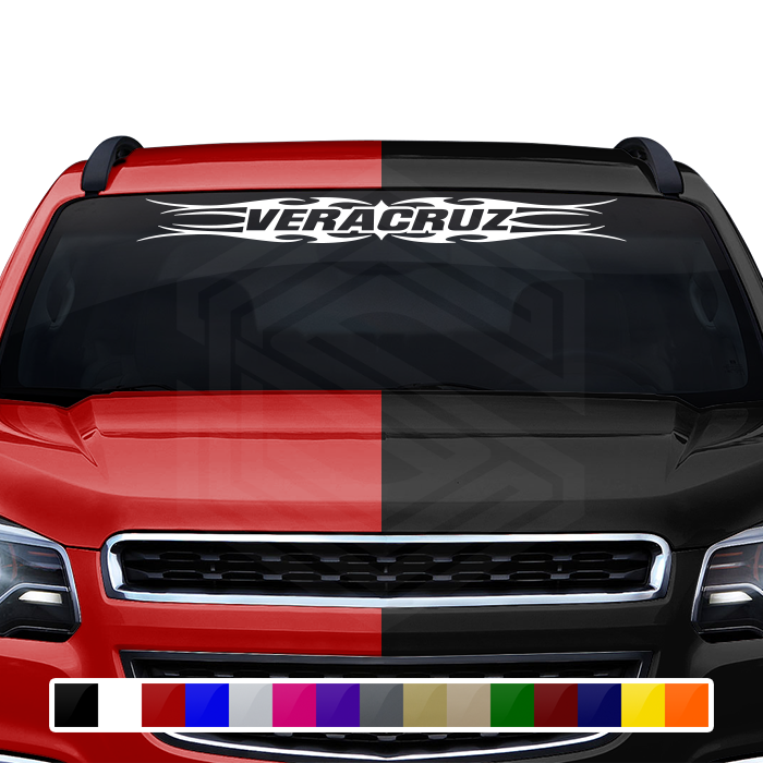 #113 VERACRUZ VER Mexico Decal Sticker Windshield Window Vinyl Graphic Banner Decoration Tribal Flame Design 36"x4.25"+
