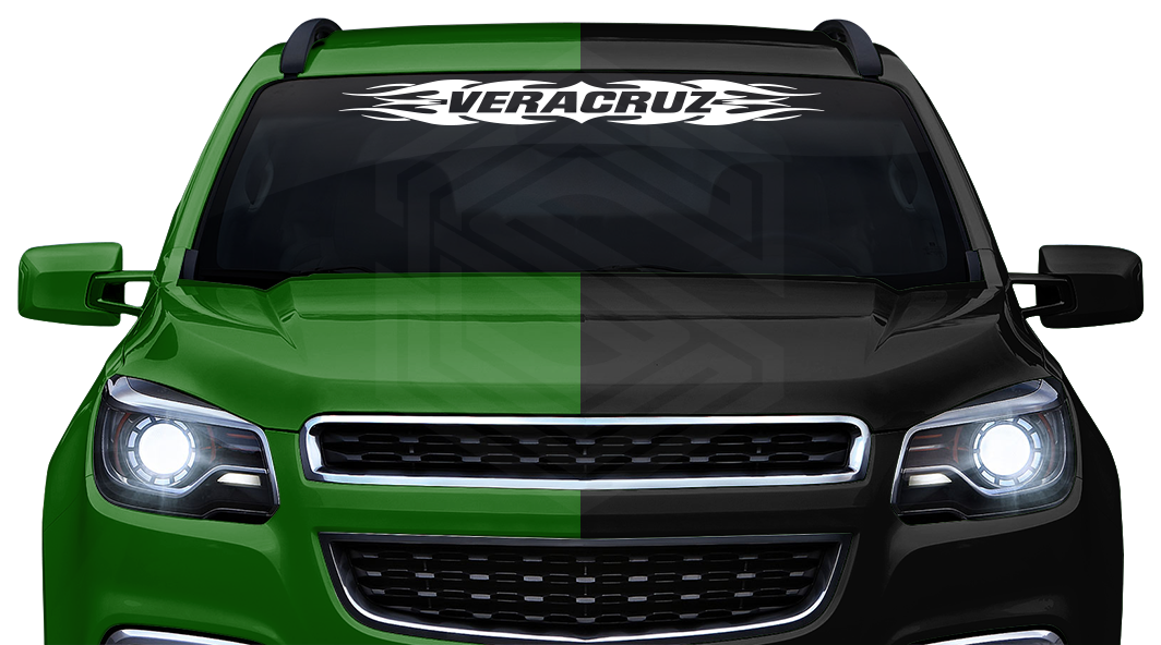 #114 VERACRUZ VER Mexico Decal Sticker Windshield Window Vinyl Graphic Banner Decoration Tribal Flame Design 36"x4.25"+